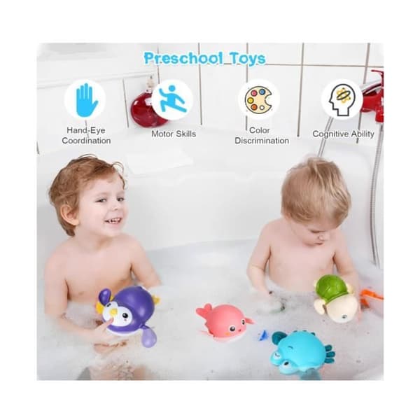 Badelegetøj - Baby - 4 Flydende Dyr - Materiale af Høj Kvalitet - Pædagogisk Legetøj - Ideel Gave[YJD] Multicolor