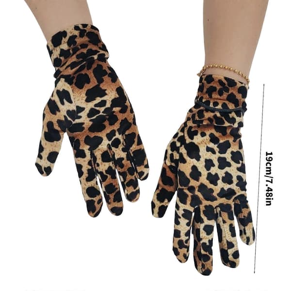 Moderigtige leopardprint handsker, varme og bløde, egnet til daglig brug hele året rundt [YJD] Multicolor
