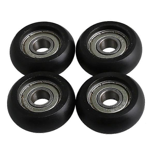 4 Sarjaa Mustaa Laakeriterästä Ohjainpyörän Pyörän Kuulalaakeri 8x32x12mm[YJD]