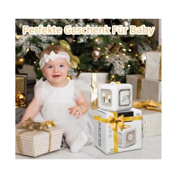 Baby Activity Cube Leksaker, Sensoriska Babyleksaker, 6-i-1 Leksaker för 12-24 Månader, Reseleksaker för 1-3 Åringar[YJD]