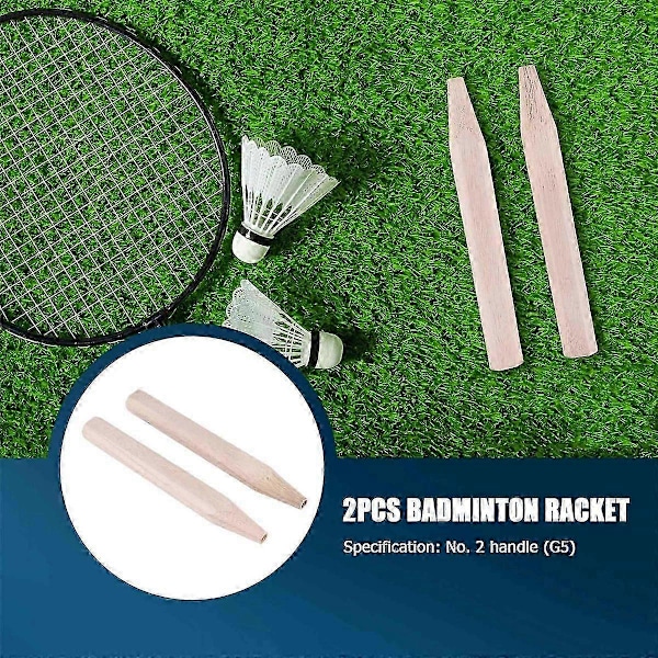 2 stk. Badminton Racket Håndtak Tre Badminton Håndtak Reparasjon av Badminton Racket, G6[YJD] Wood Color