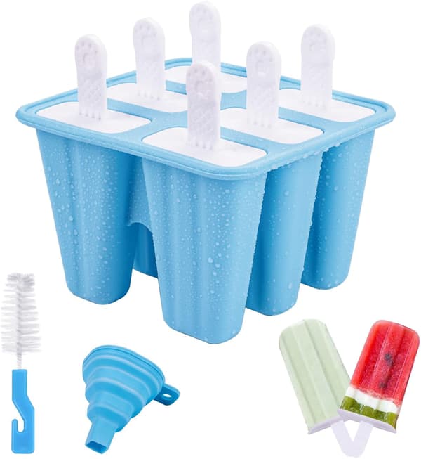 Silikonform för DIY-glasspinnar med 6 hål Blå[YJD] blue 6 celdas