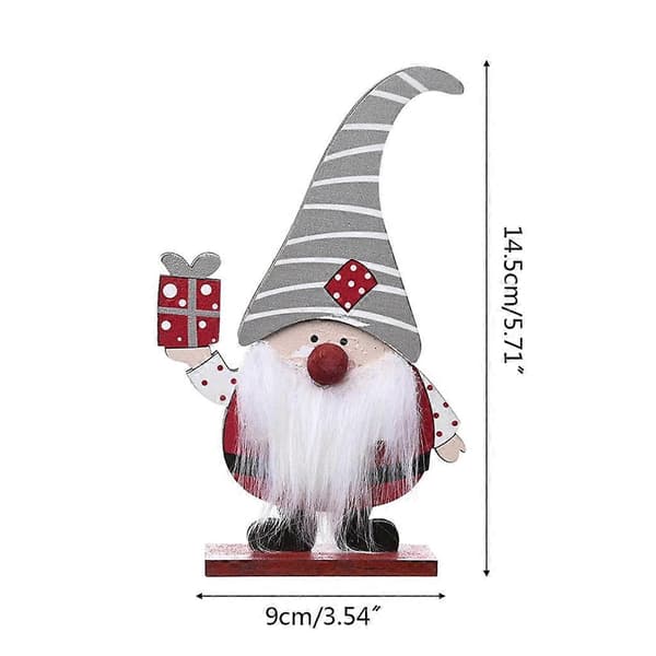 Svenske nisse-juleleker i tre til dukkeornamenter, julepynt til hjemmefest, julegave til barn [YJD] Gray hat