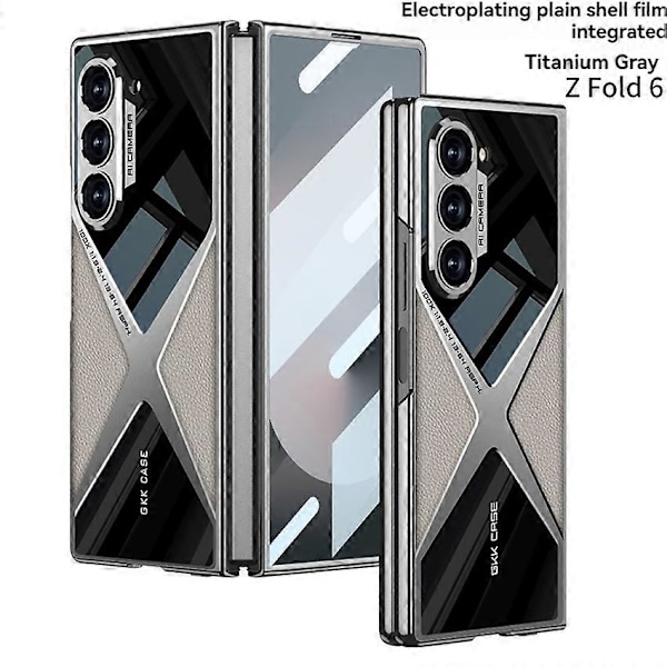 Telefondeksel Foldet Belagt Supersonic Deksel Integrert Skall-Membran Beskytter for Samsung ZFOLD 6[HK] Titanium Gray