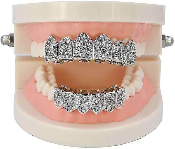 18k guldpläterade Micro Iced-out Grillz med extra formningsstänger inkluderade [YJD]