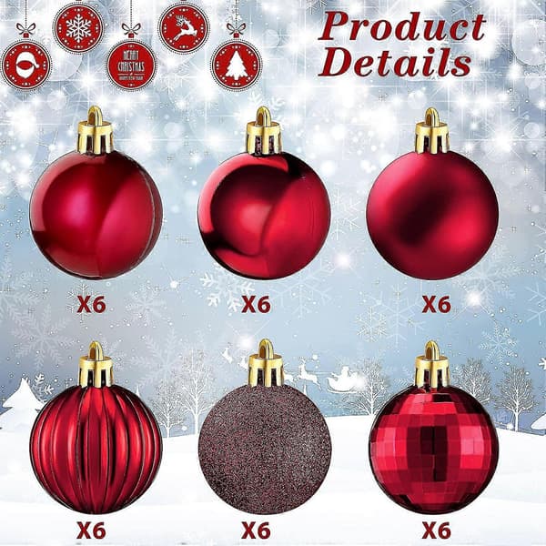 36 stycken julgranskulor[YJD] Purple