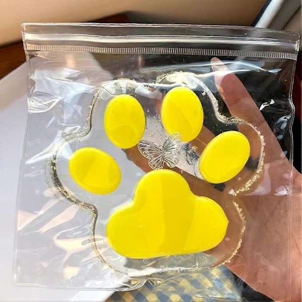 Jättelik Tass Squishy för Barn Vuxna, Stor Fluffig Katt Tass Squishy Leksaker för Stresslindring, Supermjuka Kläm Fidget Leksaker[HK] Yellow