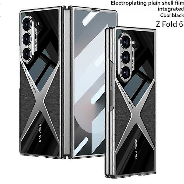 Telefonfodral Vikbart Pläterat Supersonic Fodral Integrerat Skal-Membranskydd för Samsung ZFOLD 6[HK] Titanium Black