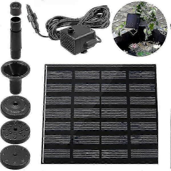 Solar havedamspumpe, 2-i-1 med solpanel, 200L/H 120cm løft, 6 dyser til fuglebad havefontæne[YJD]