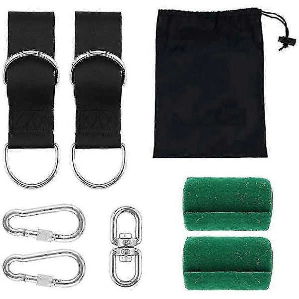 Træ Swing Hængende Stropper Kit 2x5ft Kraftig Swingophæng Med Karabinhager, Træbeskyttere Og Drejekrog [YJD]