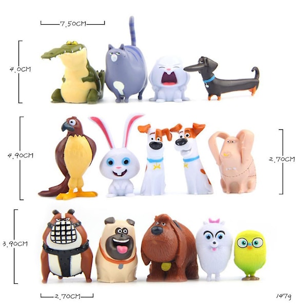 14 st Secret Life Of Pets Mini Figuriner