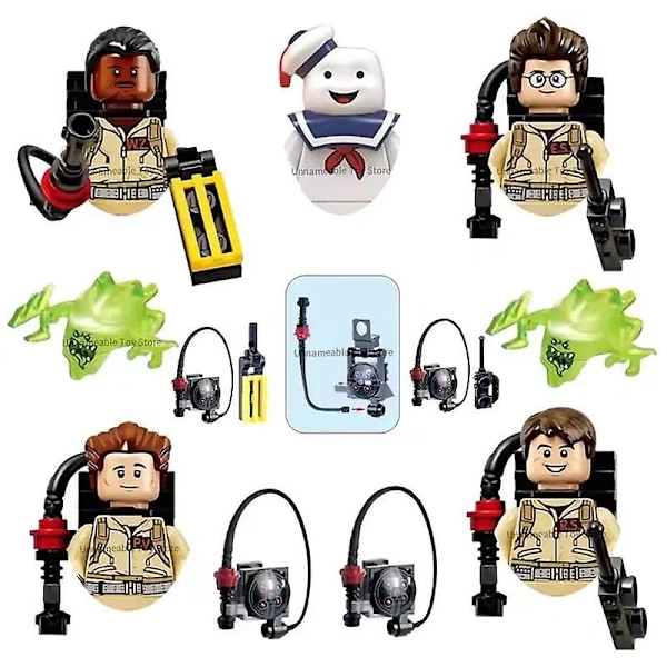 7-dels Set Kompatibla 10274 75828 75827 Film Ghostbusters Spökjägarna Peter Egon Spengler Byggklossar Mini Actionfigurer 7pcs set