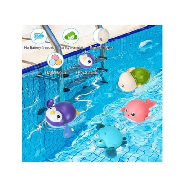 Badelegetøj - Baby - 4 Flydende Dyr - Materiale af Høj Kvalitet - Pædagogisk Legetøj - Ideel Gave[YJD] Multicolor