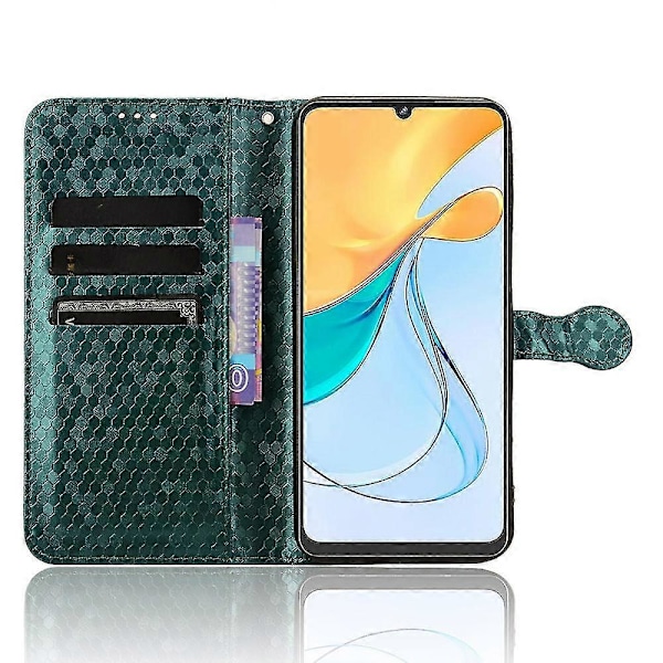 Læderetui med prikker til ZTE Blade V50 Smart/Blade V50 Design 4G - Flip telefoncover -[HK] Green ZTE Blade V50 Smart