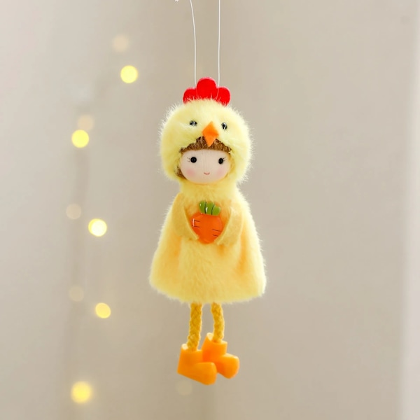 2025 Påskedukker Hengende Ornamenter Gul Kylling Egg Engel Jente Tre Anheng Figur Hjem Bryllup Bursdagsfest Dekor Rekvisitter(YJD) carrot