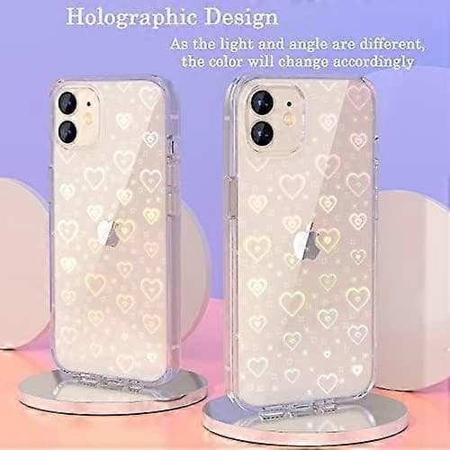 iPhone 12 Skins Klart Glitter Hjerte Mønster til Kvinder Piger[YJD]