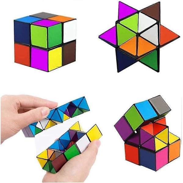 Magic Star Cube, SHONCO 2 in 1 Combo Infinity Cube -lelu, muuntava geometrinen palapeli 3D-koottava Fidget-stressin ja ahdistuksen lievitys Magic Puzzle Cu[YJD]