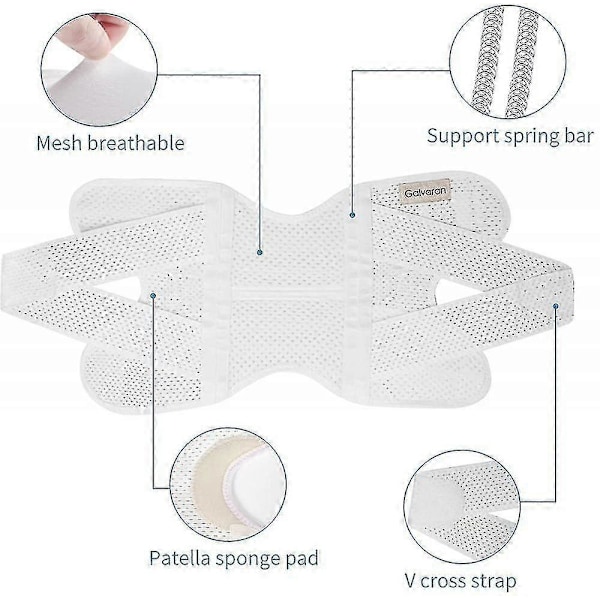 Galvaran Knæbandage med sidestabilisatorer til meniskskade, knæsmerter, ACL, MCL, gigt, skadesrestitution, åndbar justerbar knæstøtte [YJD] XL