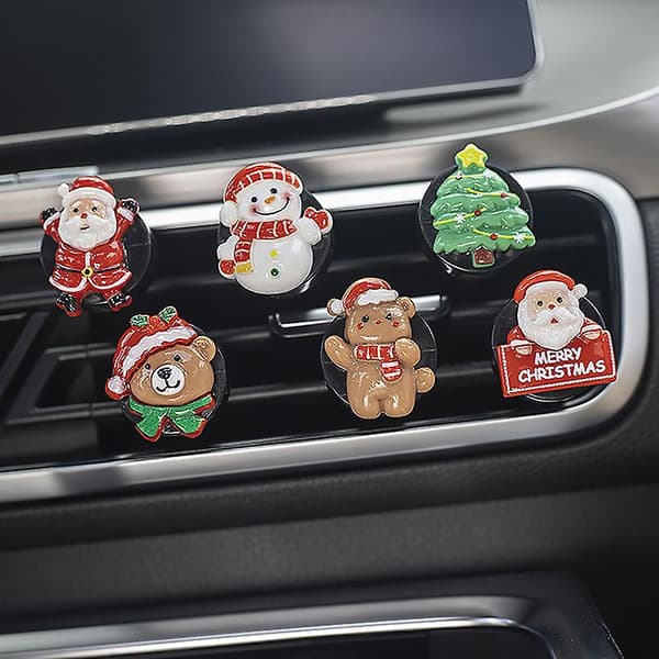 Bil Luftfräschare Klämma Julgran Tomte Styling Luft Parfym Klämma Luftventil[YJD] Multi-color 6pcs