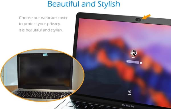 Webcam-slide, metal end webcam-cover (2 sorte stykker)[YJD]