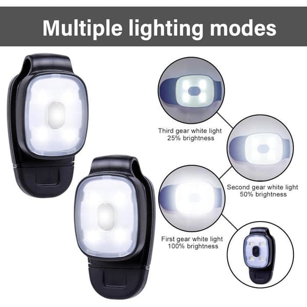 Clip-on løbelys (sæt med 4) - LED clip-on lys til natløb (YJD)