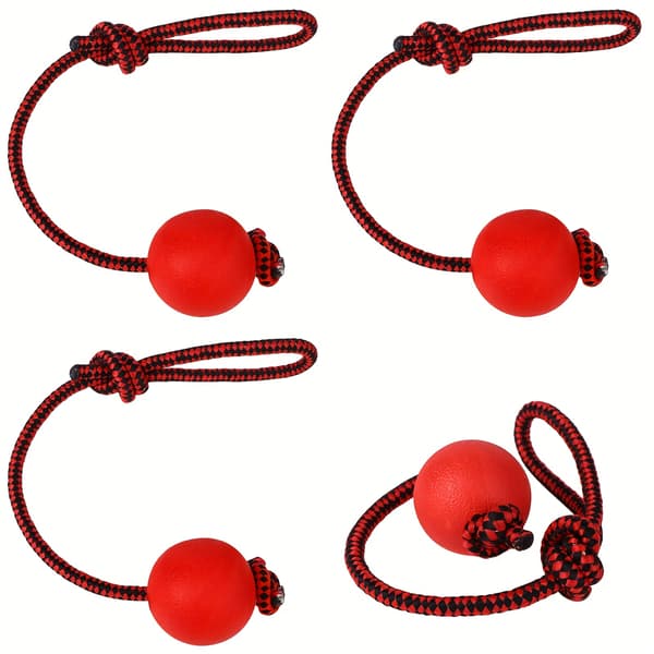 Sett med 4 slitesterke interaktive gummiballer for hunder, uten batteri[YJD] 4 pcs