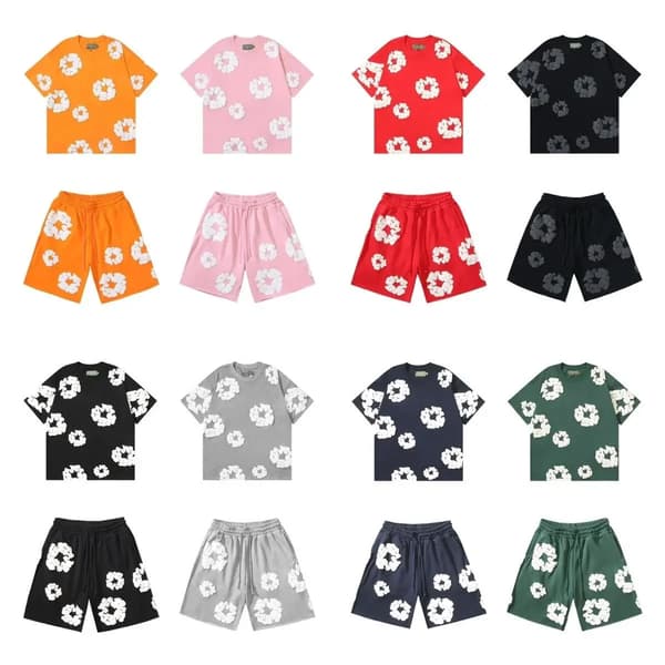 Set med denimshorts för män - 2-pack röd[YJD] TZ01 Red XL