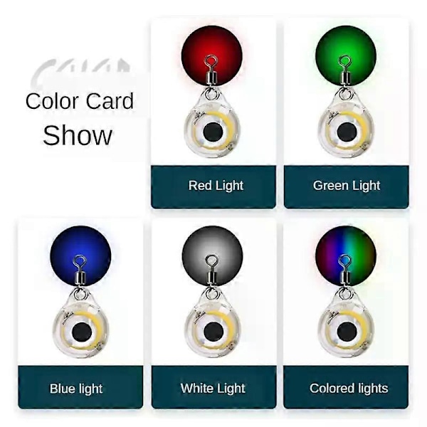 10-Mini Kalastusviehevalo LED Syväpudotus Vedenalainen Silmän Muotoinen Kalmari Kalastus Syötti Valoisa Viehe Kalojen Houkuttelemiseksi[HK] 005 Colorful