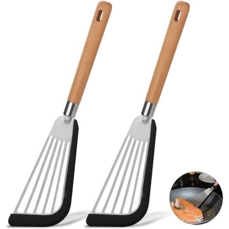 Køkkenspatel, silikone, rustfrit stål, bio-resistent håndtag, til non-stick køkkengrej[YJD]