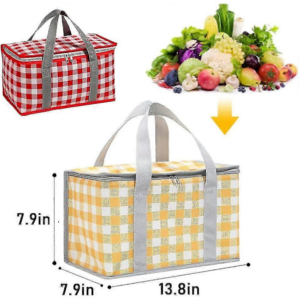 (35x20x20 cm) Isolerad Picknickväska Återanvändbar, Strandväska Kylväskor, Kylväskor Med Dragkedja - Isolerad Väska För Varmt Eller Kallt, Picknick[YJD]
