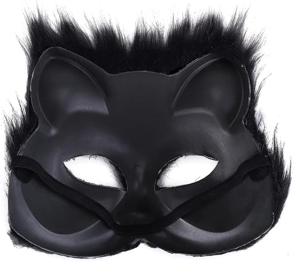 Furry Cat Mask Svart Kostymefest Cosplay Halloween[YJD]