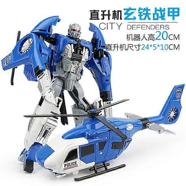 Dreng Legering Transformation Voltron Speedbåd Transformation Legetøjsbil Robot Model[YJD] helicopter