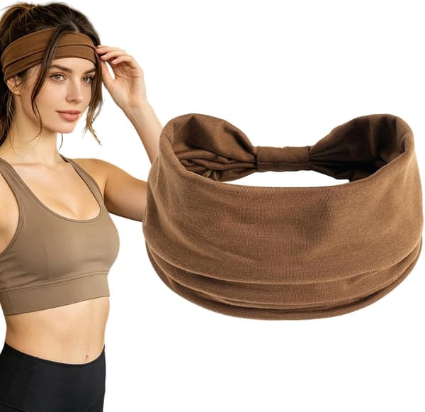 Hårbånd - Mykt Boho Knutet Motehodebånd for Kvinner, Elastisk Komfortabelt Pannebåndsett | Stoff Elastisk Design, Daglig Bruk Hårkontroll[YJD] Brown
