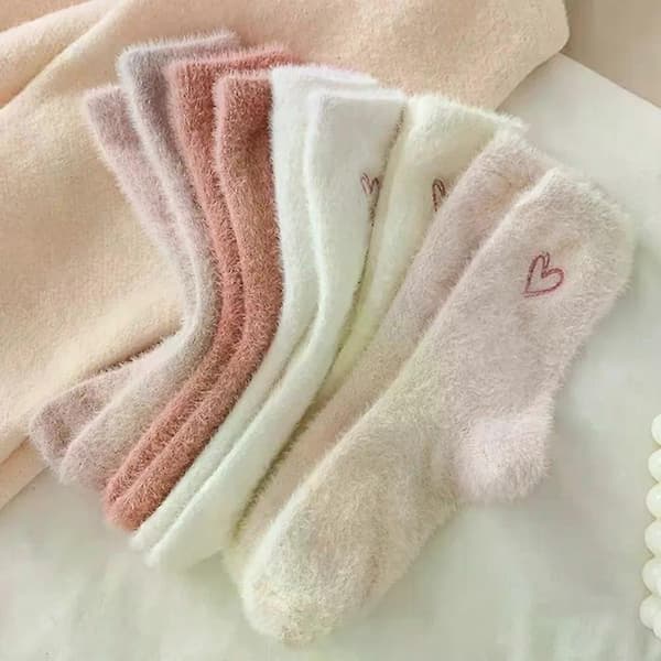 5 par mink sammet termiska golvstrumpor tjocka mjuka inomhusstrumpor för vinterhemkomfort [YJD] 5 pairs random mix