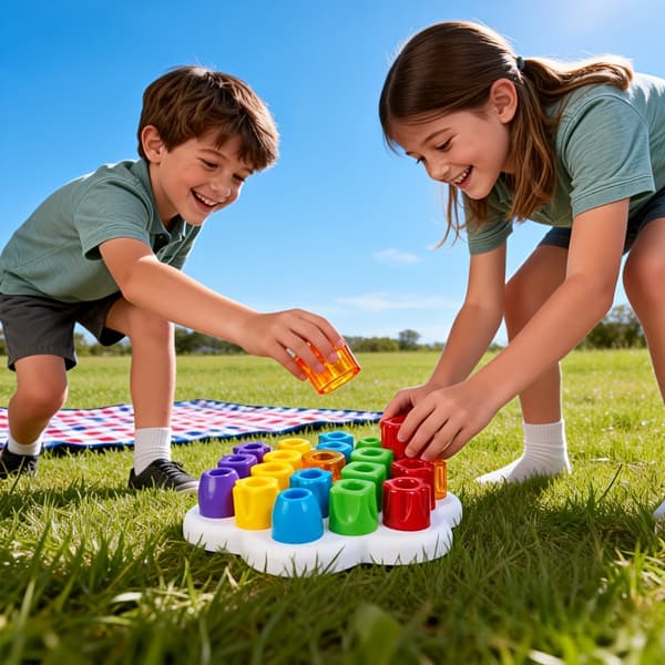 22 stk. stablelegetøj til farve- og formgenkendelse, DIY stabletårnlegesæt, legetøj til tidlig udvikling og aktivitet, sortering, stabling og [YJD] Stacking Block Game
