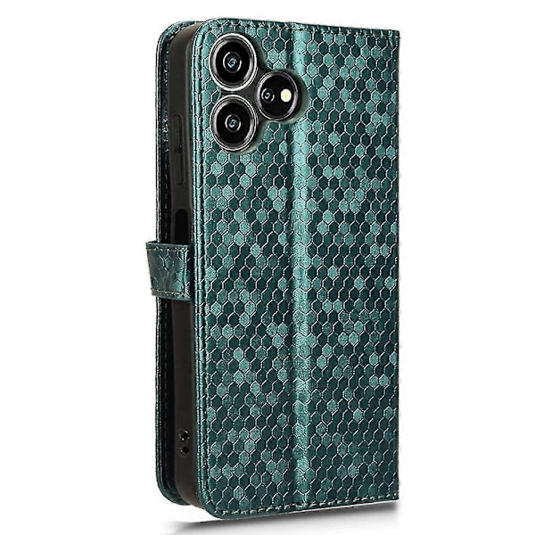 För ZTE Blade V50 Smart/Blade V50 Design 4G Läderfodral Prickmönstrat Flip Telefonfodral -[HK] Green ZTE Blade V50 Smart