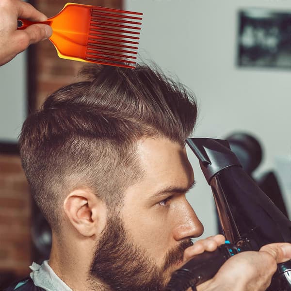 Barberolja hårkam bredtandad kam för män 8 st professionell hårborste [YJD]