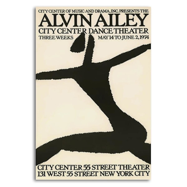 Alvin Ailey 1974 City Center Dance Theater Poster Væghængt Dekoration Print Billede Malerier til Stue Soveværelse Dekoration Uindrammet (YJD) No Frame 20x30cm(8x12in)