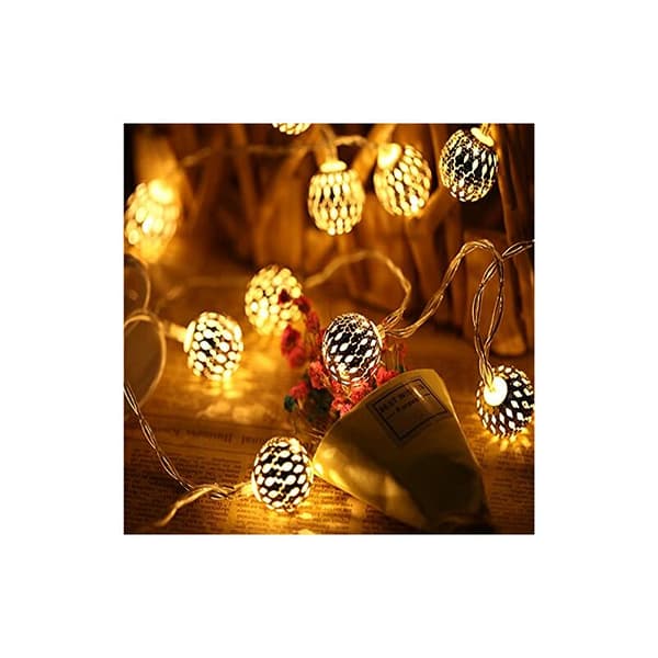 Utomhus solcellsslinga 4,8 m varmvit 20 LED-klot [YJD]
