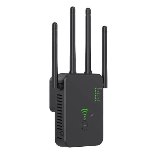 Trådlös WiFi-länk 1200 Mbps WiFi-repeater Signalförstärkare Dubband 2.4G 5G WiFi-förlängare 802.11ac Gigabit WiFi med WPS Router Nätverksantenn 2.4G 300Mbps Black EU Plug