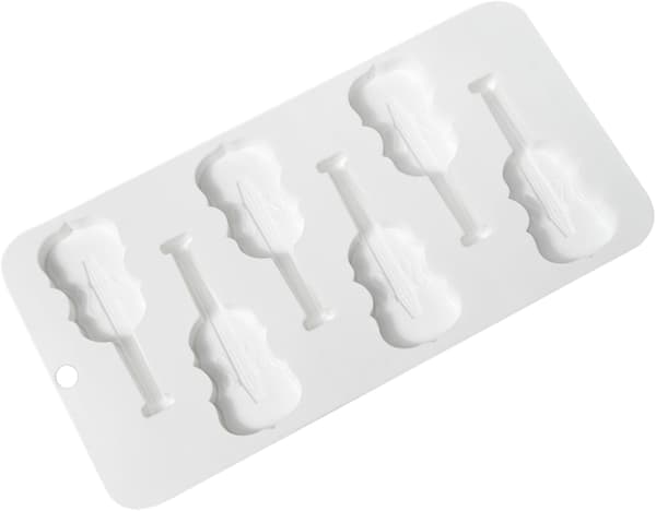 Guitar- og violinformet silikone bageform, 6-hulrums violinformet sæbeform (JYD)
