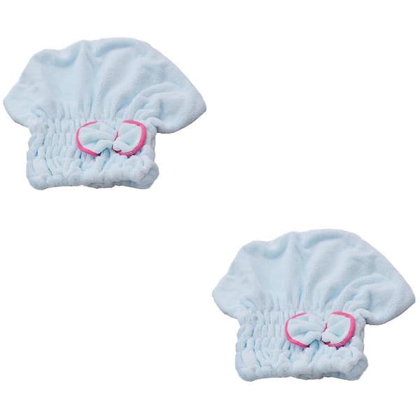 Hårtorkningsmössa med rosettdesign för dusch, 2-pack, lätt fleece [YJD]