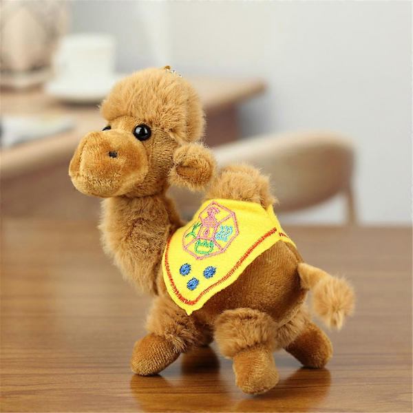 Søt ørkenkamel bamse Dunhuang kamel dukke barnedukke turistsuvenir naturskjønn sted kamel_v (YJD) yellow 1 pcs