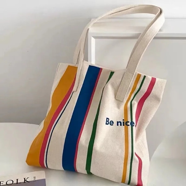 Simpel Enkelt Skulder Canvas Taske Koreansk Udgave Fritid Kunst Studerende Shopping Taske Pendler Computer Håndtaske(YJD) black