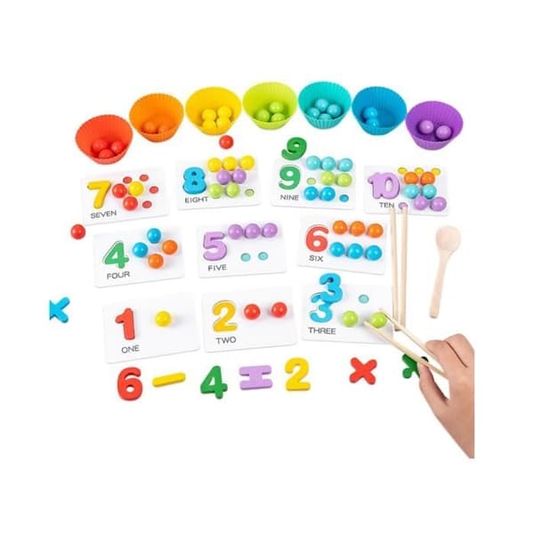 Lautapeli - Klipsihelmet - Opetuspeli - Puulelu - 66 osaa - Monivärinen[YJD] Multicolor
