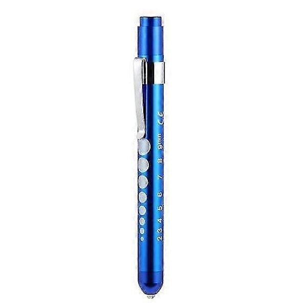 Bærbar Medicinsk Førstehjælp LED Pen Lommelygte Torch Lampe med Pupilstørrelsesmåler[YJD] blue