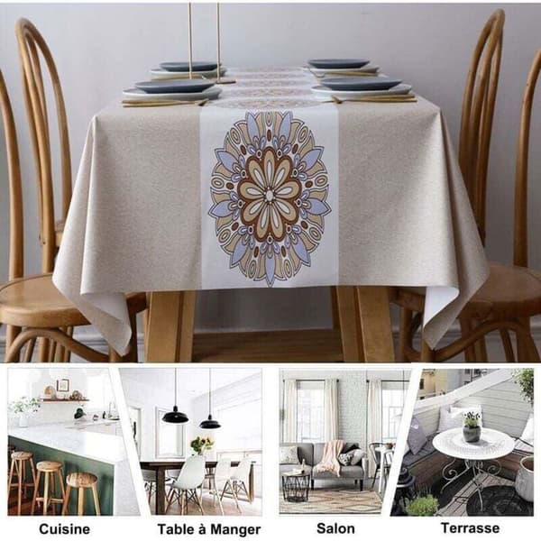 Rektangulär duk 140x200 Vattentät Fläckresistent Beige (YJD)