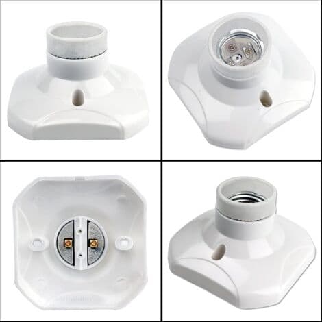Garagelamphållare E27 2-pack plast för taklampor inomhus AC 230V[YJD]