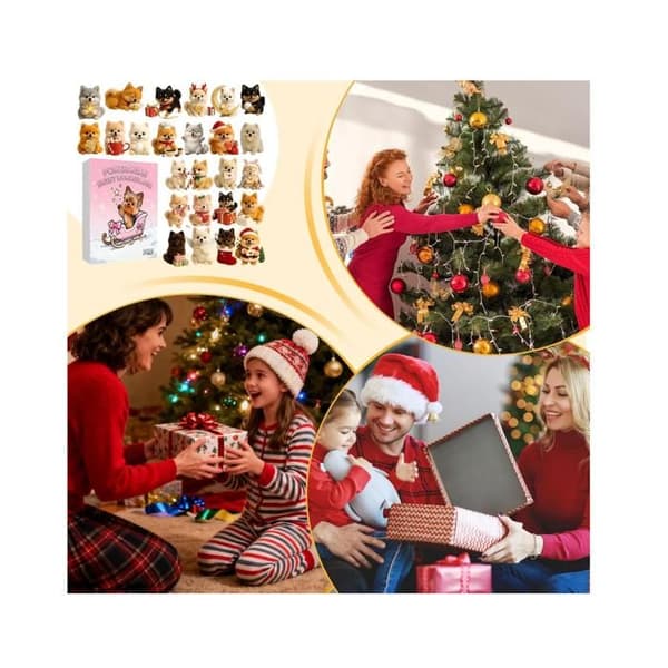 Julkalender 2025, 2D Platt Akrylprydnad, Valpprydnad, Nedräkningskalender 2025 - Män Kvinnor[YJD]