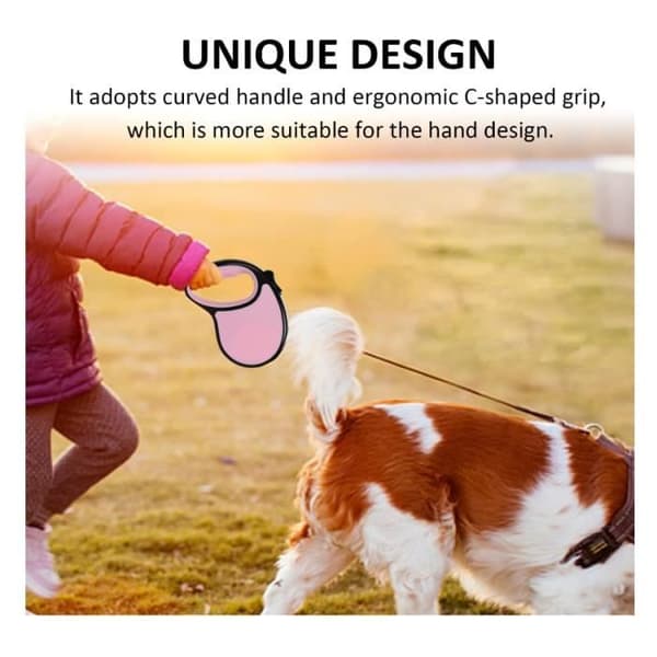 Infällbart koppel - MÄRKE - 5 meter - Rosa - Ergonomiskt - Nylon [YJD][YJD] Pink